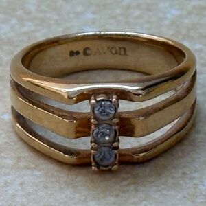 AVON Ring Clear Rhinestones Gold (5)